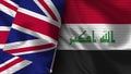 Iraq and United Kingdom Realistic Flag Ã¢â¬â Fabric Texture Illustration Royalty Free Stock Photo